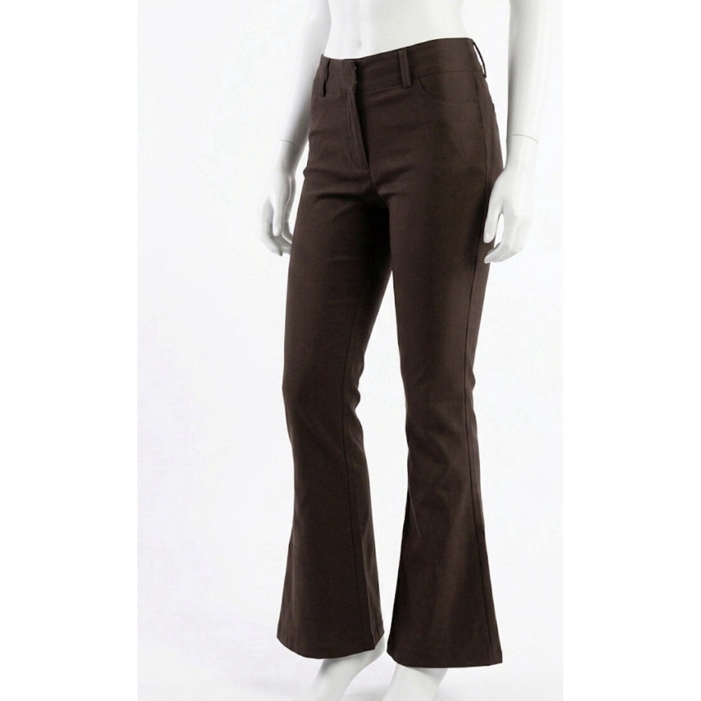 Y2K 90s Chocolate Brown Flare Leg Trousers‎ No Boundaries Size 15 Office Siren